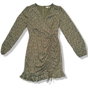 Fashion Nova Flower Print Mini Dress Size S Green